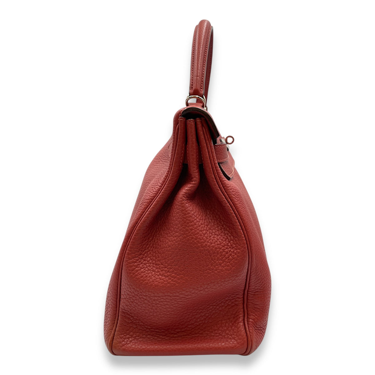 Kelly 35 Rouge Venetien in Togo Palladium hardware