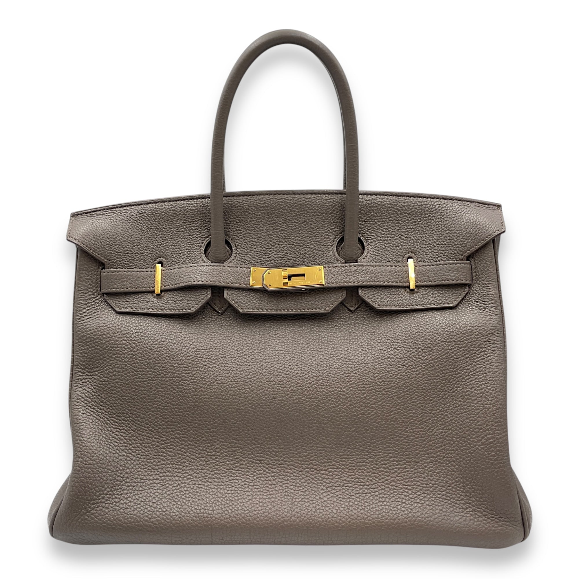 Birkin 35 Etain in Togo, Gold hardware