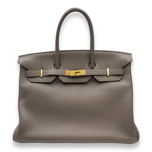 Birkin 35 Etain in Togo, Gold hardware