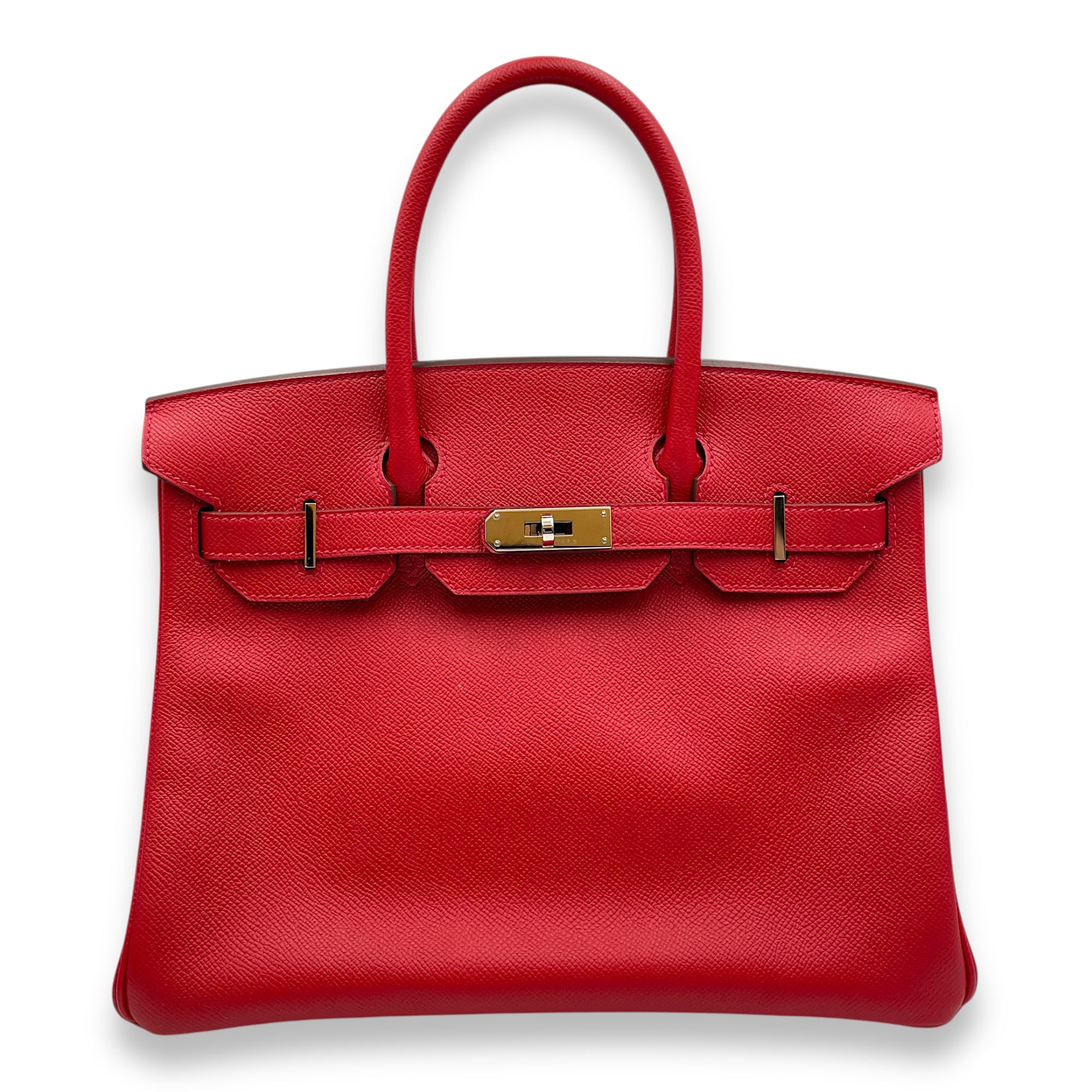 Birkin 30 Rouge Casaque in Epsom, Palladium hardware