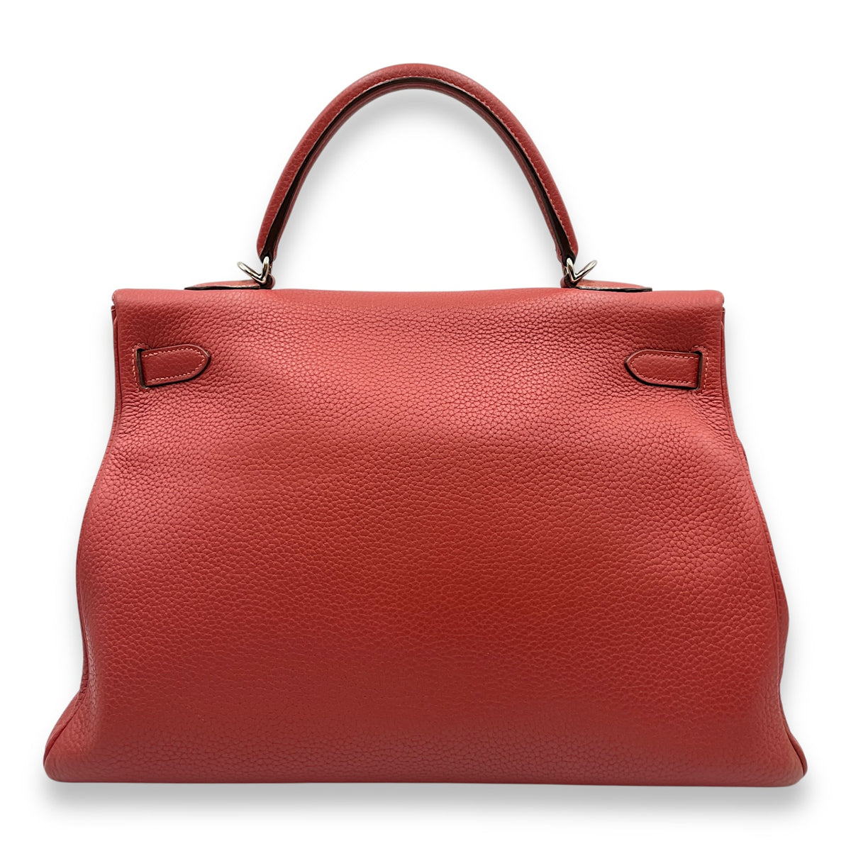 Kelly 35 Rouge Venetien in Togo Palladium hardware