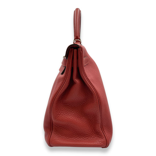 Kelly 35 Rouge Venetien in Togo Palladium hardware