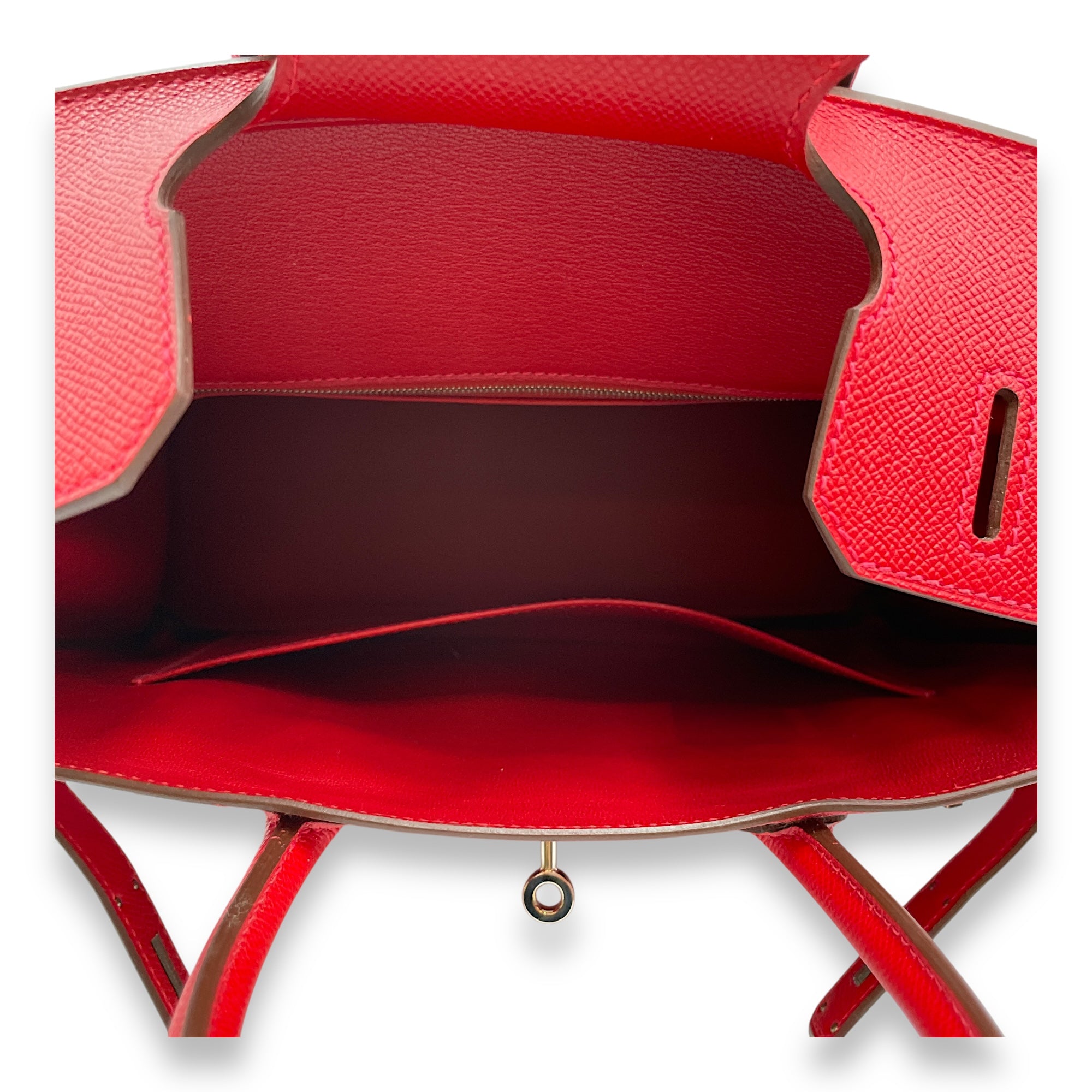 Birkin 30 Rouge Casaque in Epsom, Palladium hardware