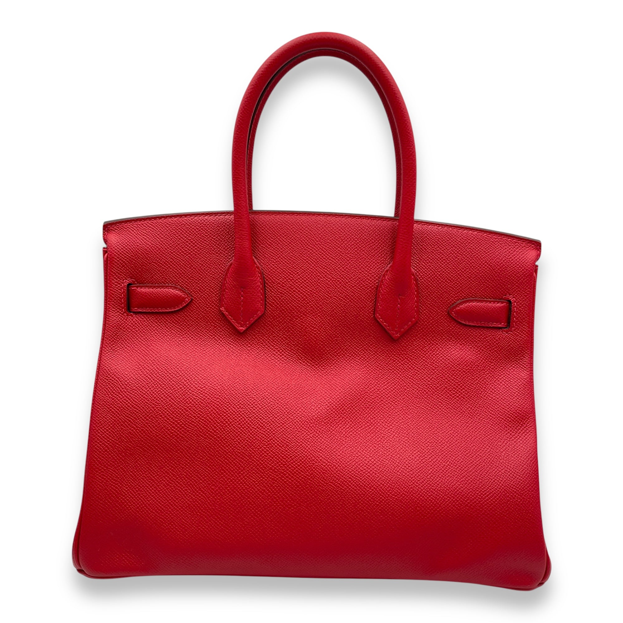 Birkin 30 Rouge Casaque in Epsom, Palladium hardware