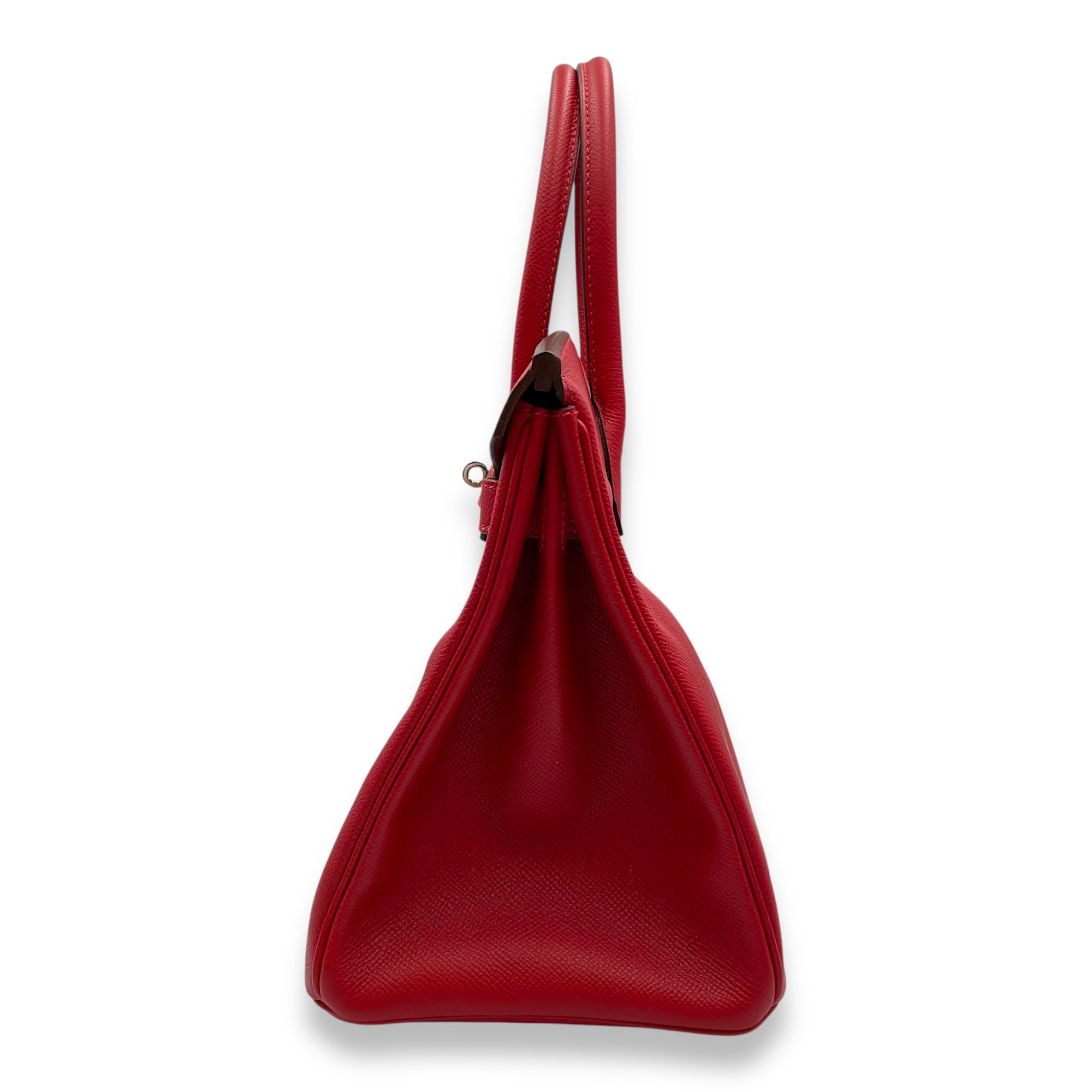 Birkin 30 Rouge Casaque in Epsom, Palladium hardware