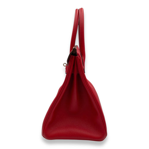 Birkin 30 Rouge Casaque in Epsom, Palladium hardware