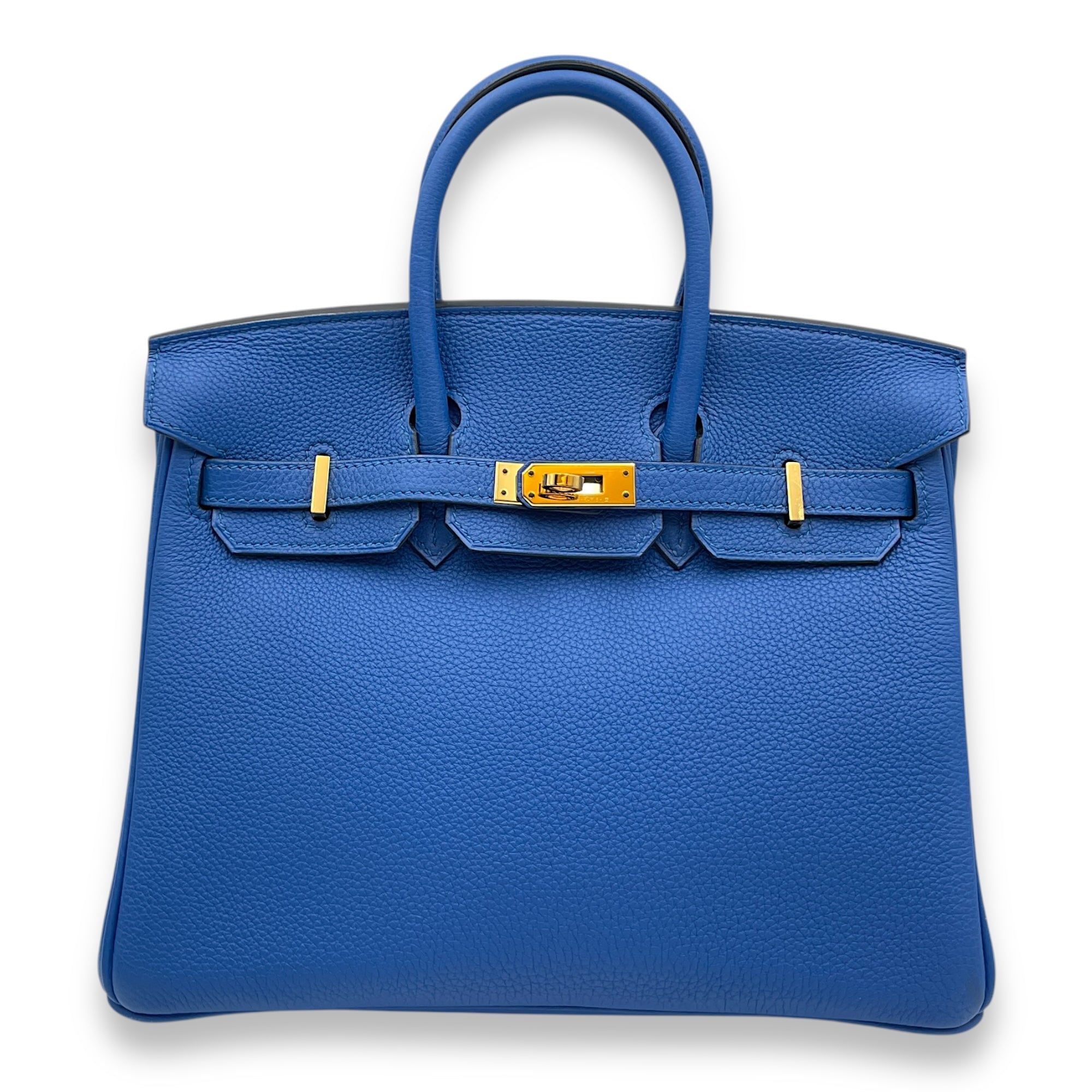 Birkin 25 Blue Zellige in Togo, Gold hardware