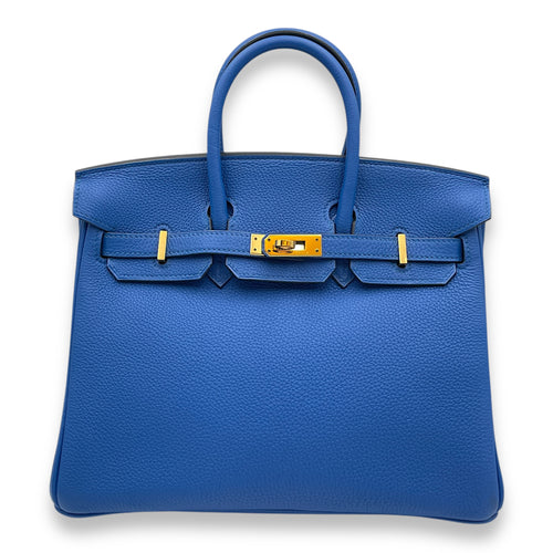 Birkin 25 Blue Zellige in Togo, Gold hardware