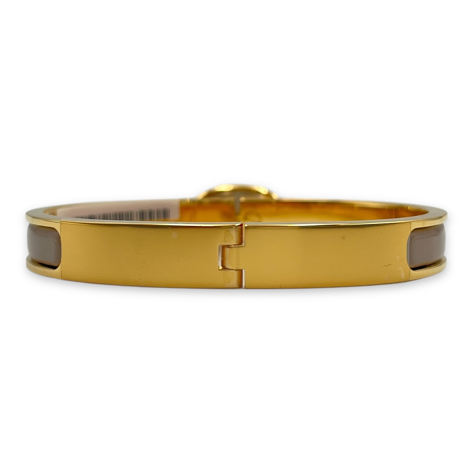 Mini Chaine D'ancre Clic GM Marron Glace Bracelet, Gold hardware