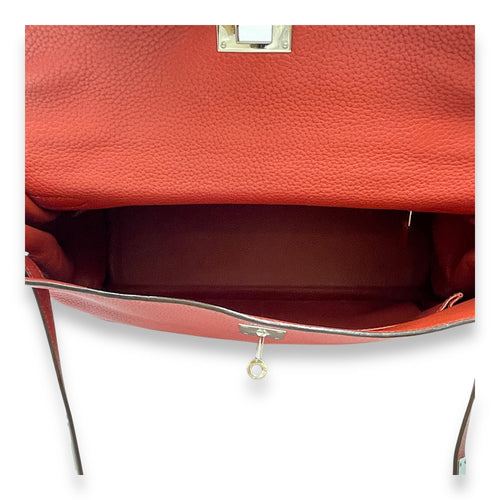 Kelly 35 Rouge Venetien in Togo Palladium hardware