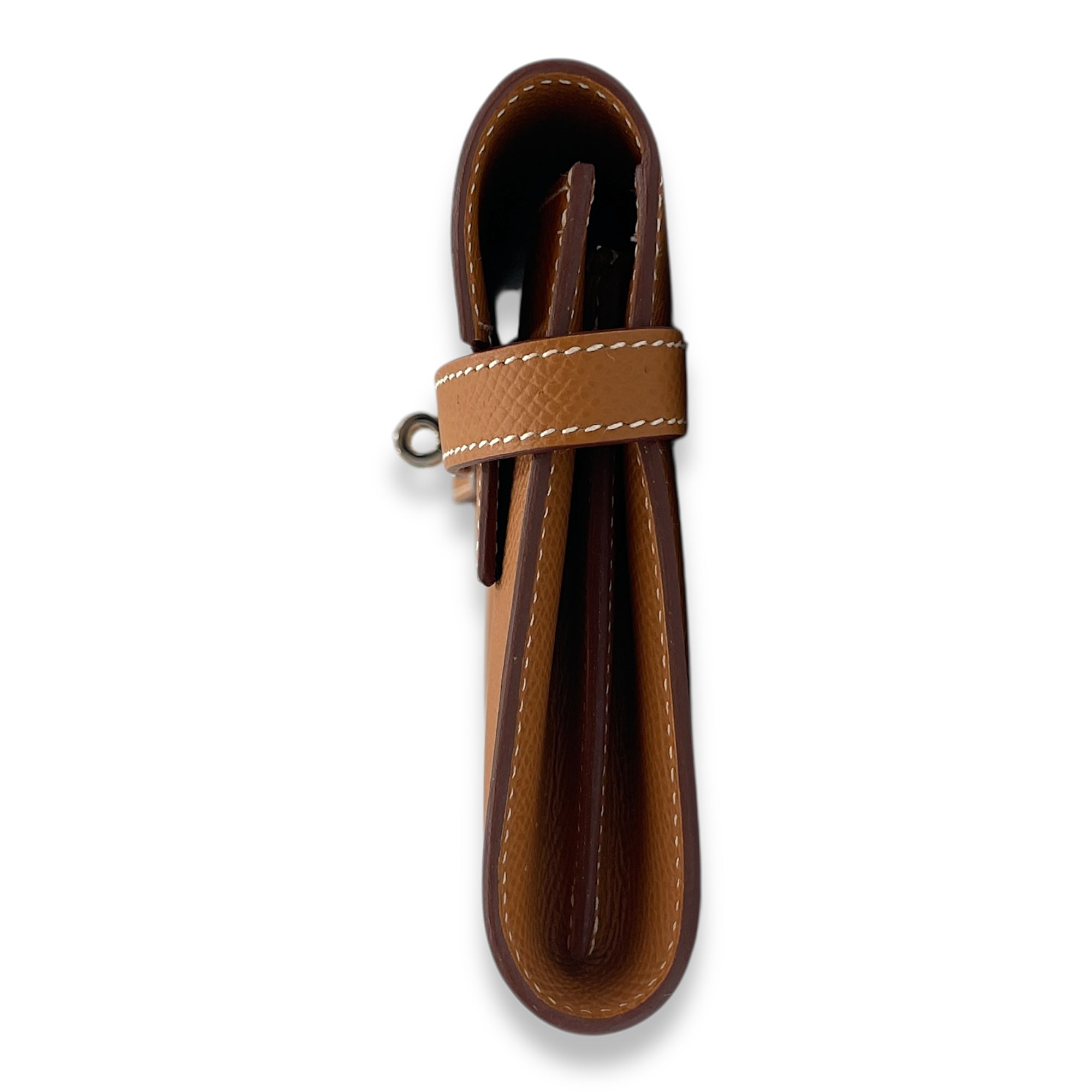 Kelly Gold Wallet in Epsom, Palladium hardware