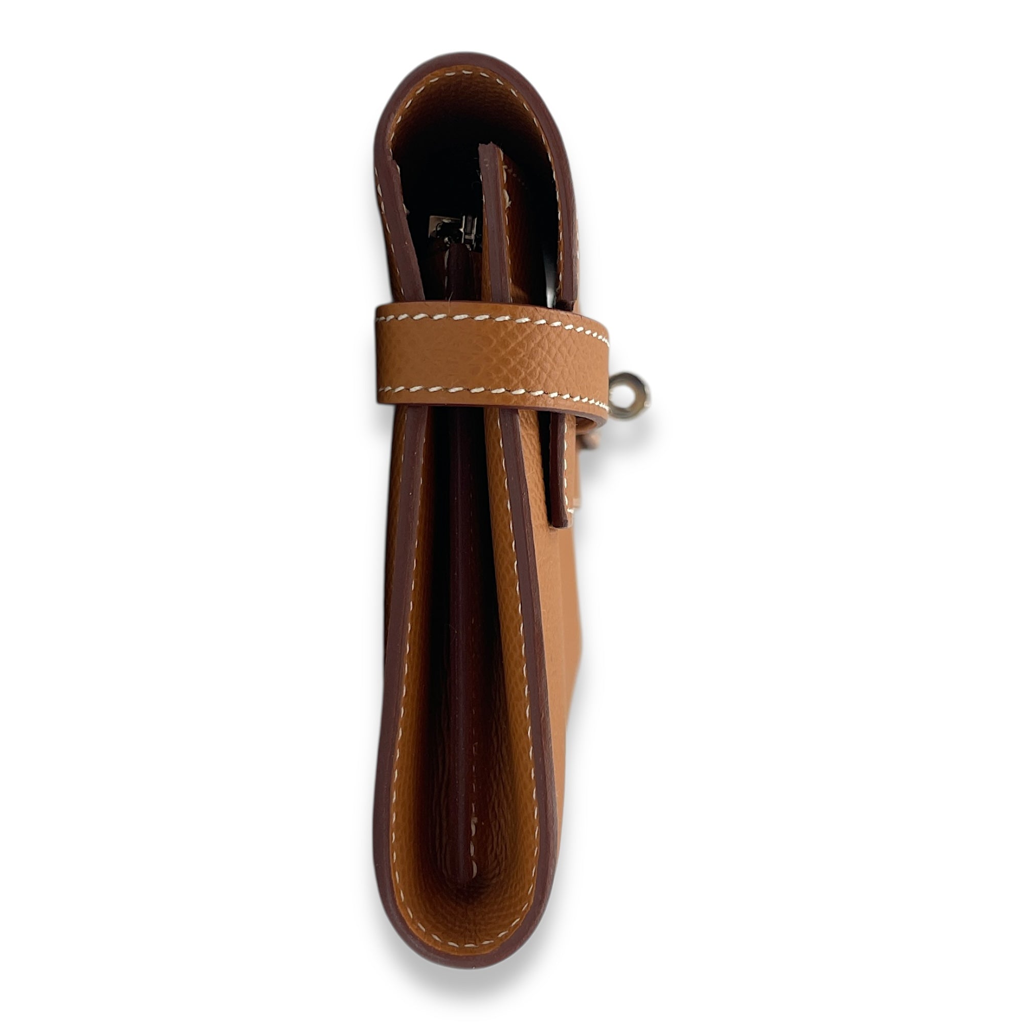 Kelly Gold Wallet in Epsom, Palladium hardware