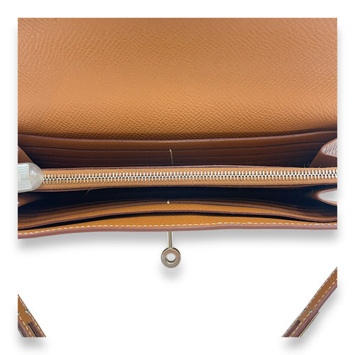 Kelly Gold Wallet in Epsom, Palladium hardware