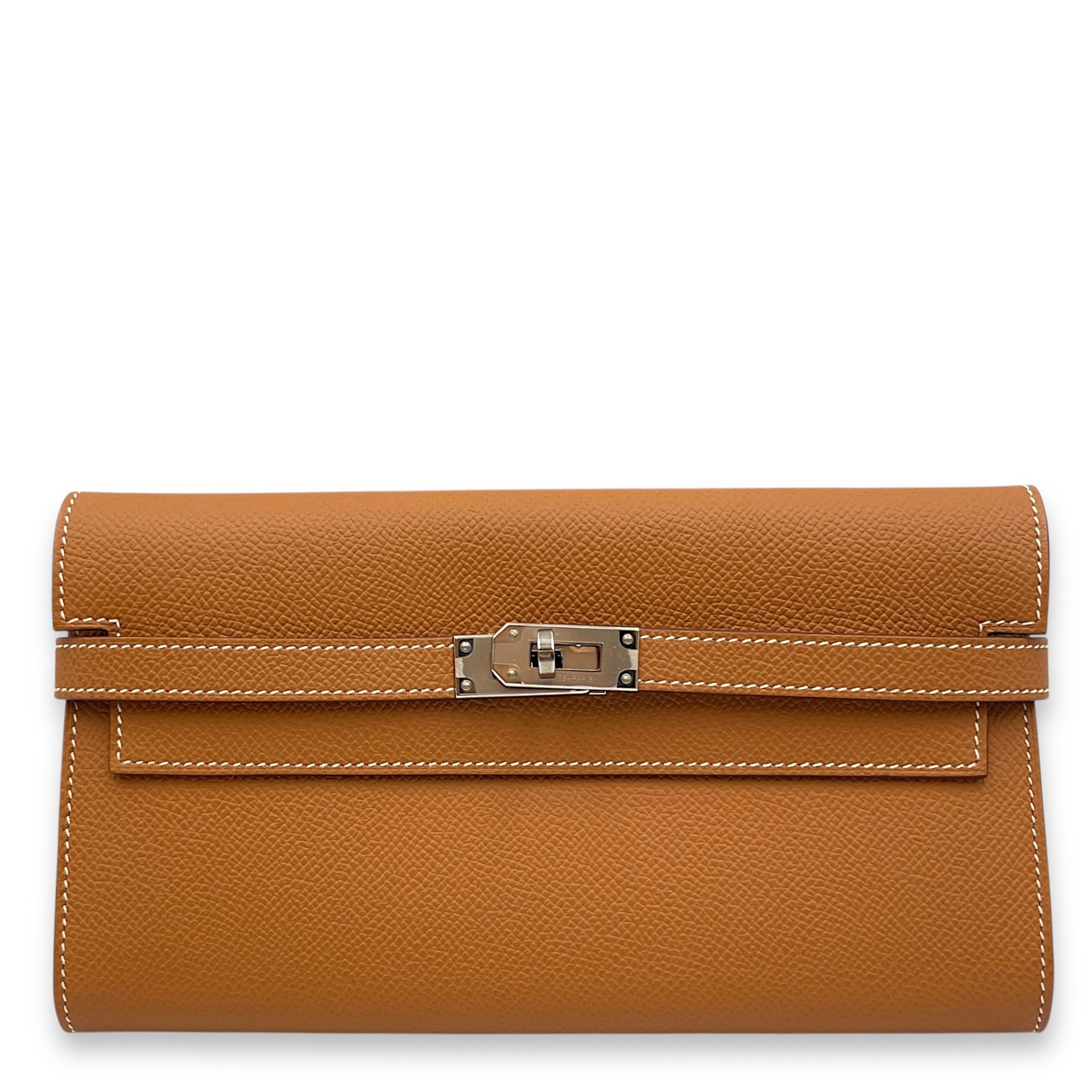 Kelly Gold Wallet in Epsom, Palladium hardware