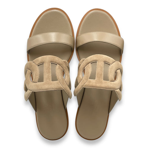 Lagune 38 Beige Sable Sandal in Calfskin