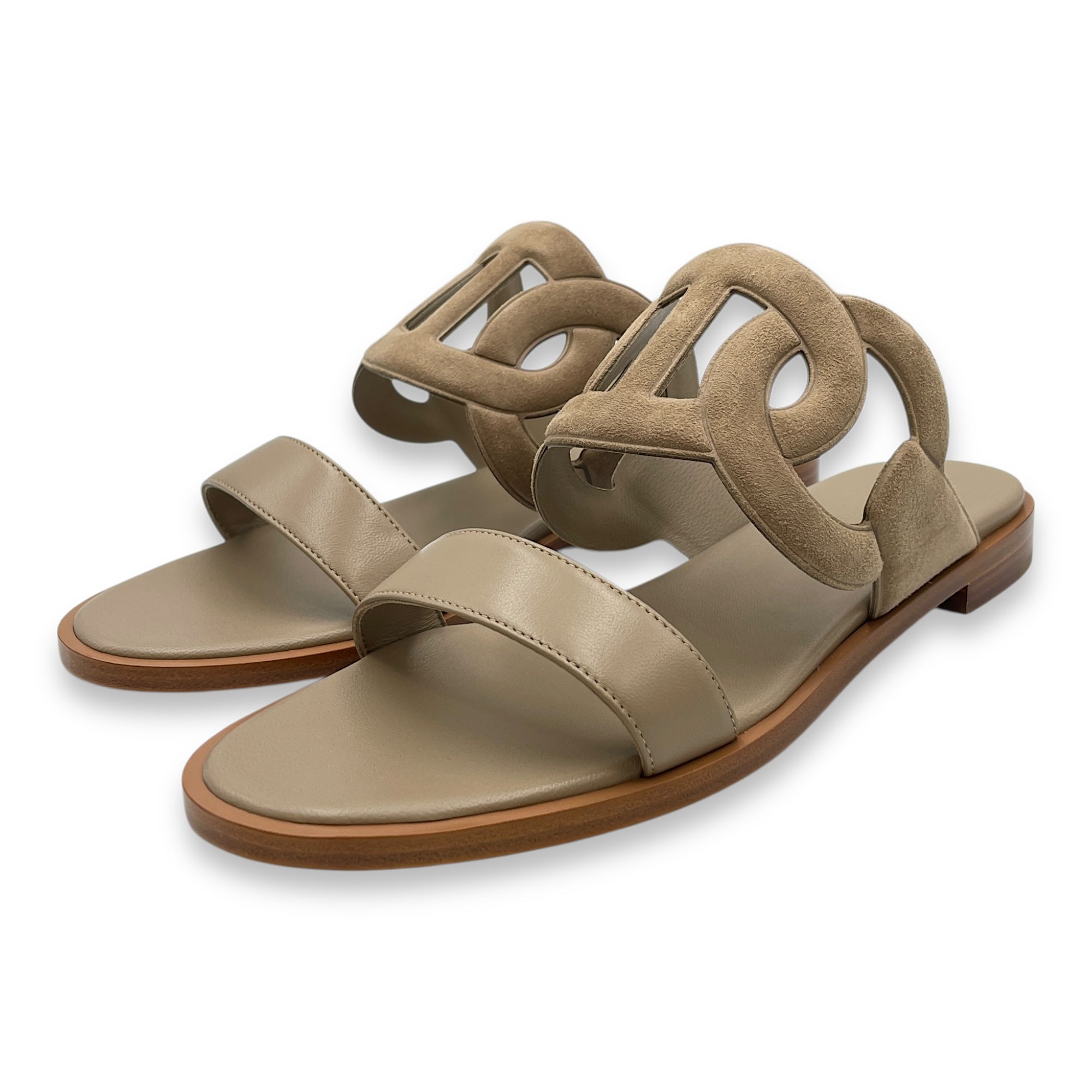Lagune 38 Beige Sable Sandal in Calfskin