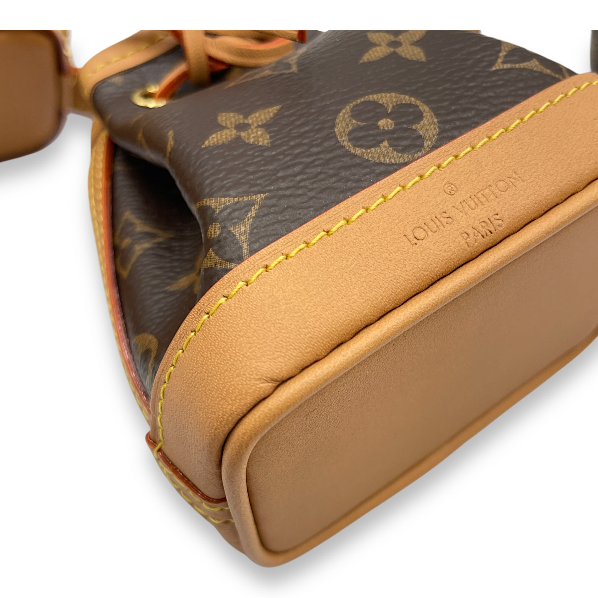 Trio Icons Mini Brown Monogram Crossbody Bag in Coated Canvas, Gold hardware