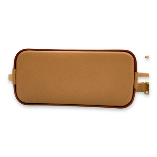 Trio Icons Mini Brown Monogram Crossbody Bag in Coated Canvas, Gold hardware