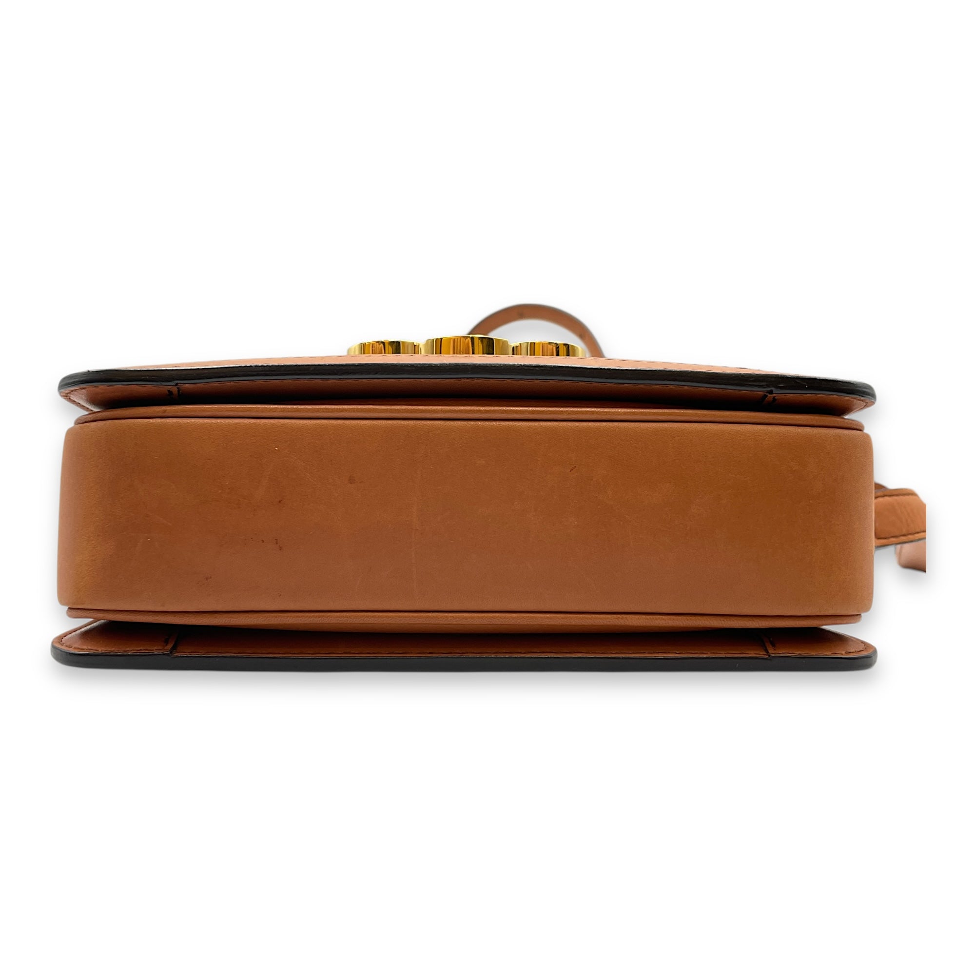 Triomphe Teen Beige Crossbody Bag in Canvas, Gold hardware
