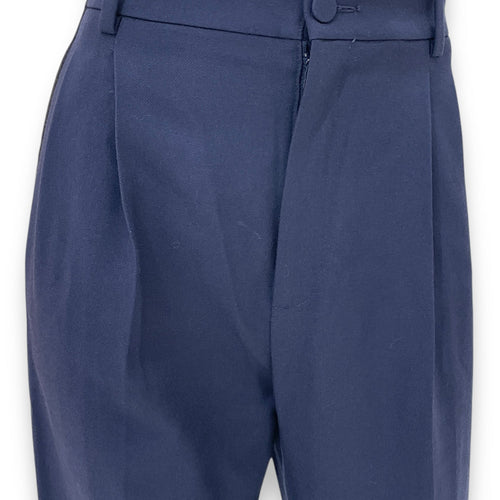 Pleated Pants with Black Stripes on the side 38 Blue Ready-To-Wear in Wool CL2508-15203 3