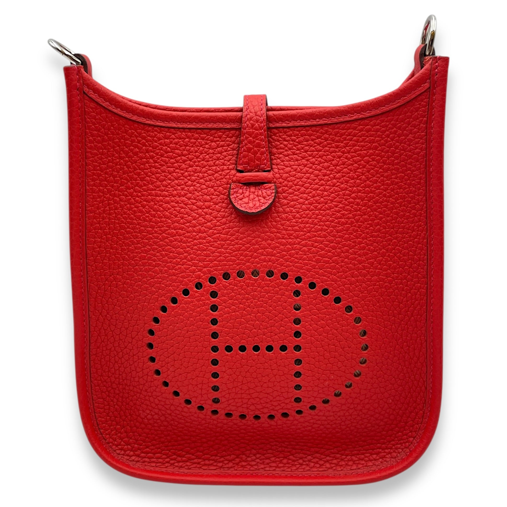 Evelyne Mini Rouge Tomate/Rouge Pivoine in Clemence, Palladium hardware
