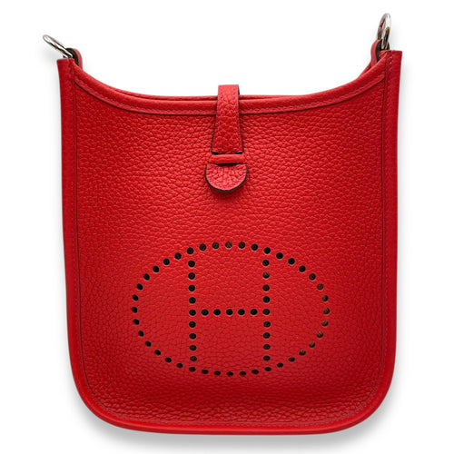 Evelyne Mini Rouge Tomate/Rouge Pivoine in Clemence, Palladium hardware