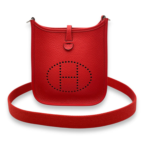 Evelyne Mini Rouge Tomate/Rouge Pivoine in Clemence, Palladium hardware