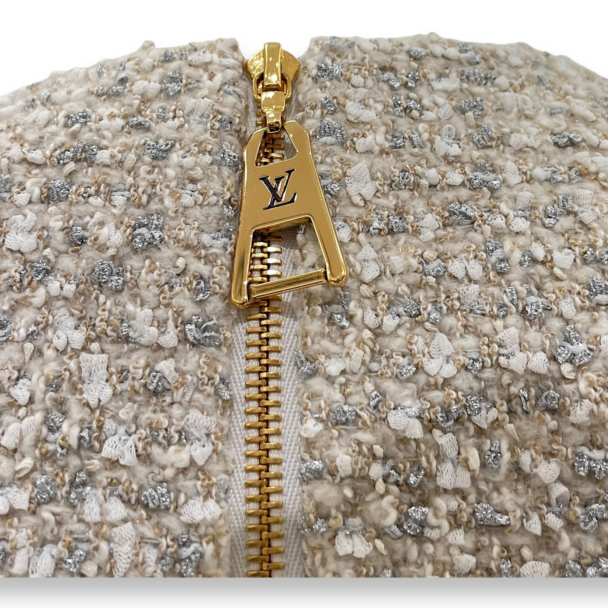 Tweed Belted Dress 34 Beige Ready-To-Wear , Gold hardware