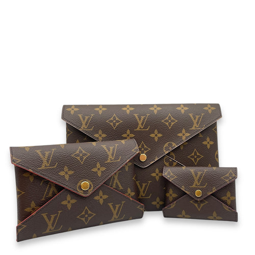 Monogram Kirigami Set of 3 Multi-Color Pochette , Gold hardware
