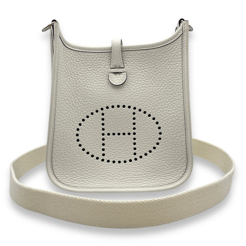 Evelyne Mini White in Clemence, Palladium hardware