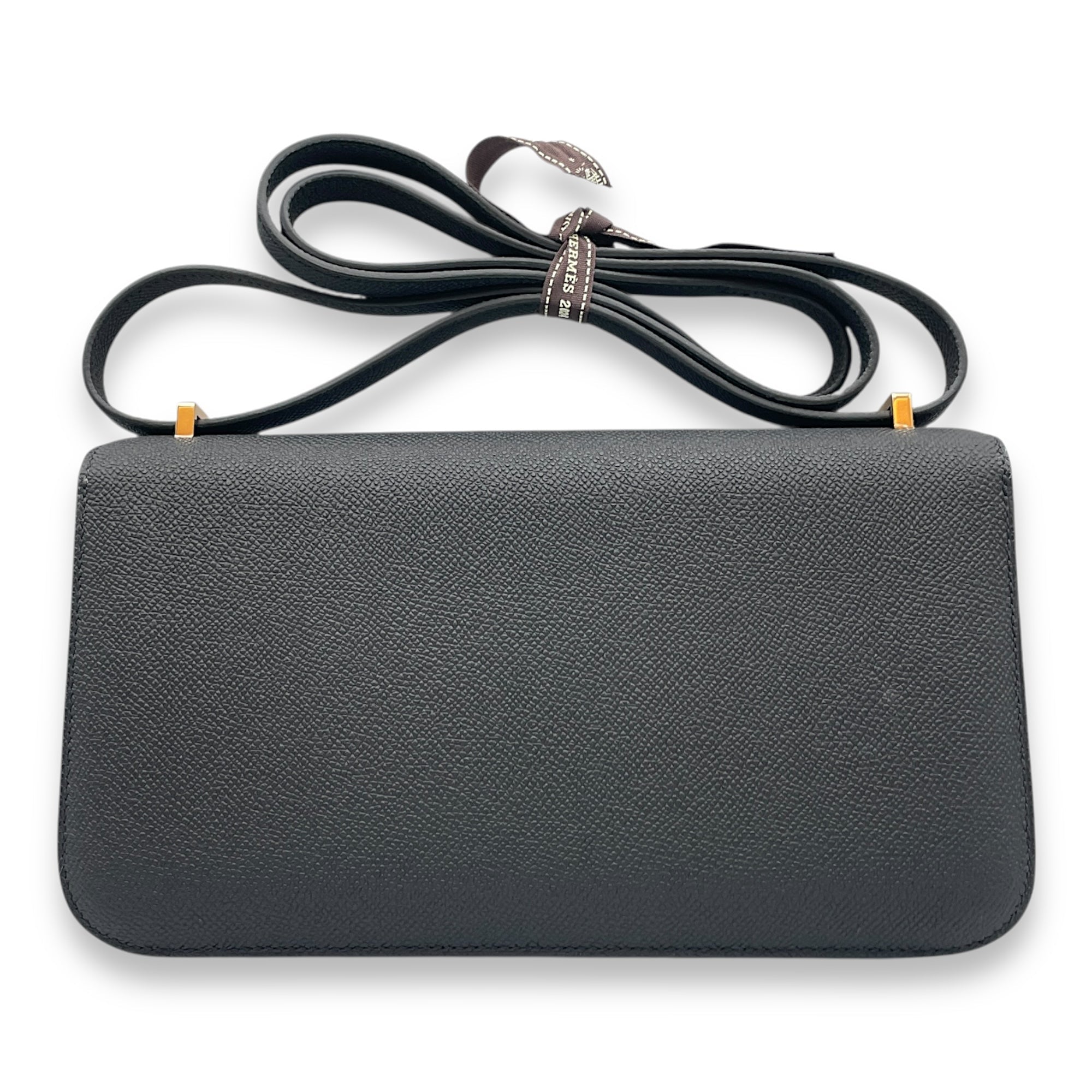 Constance Elan Black in Epsom Rose Gold hardware