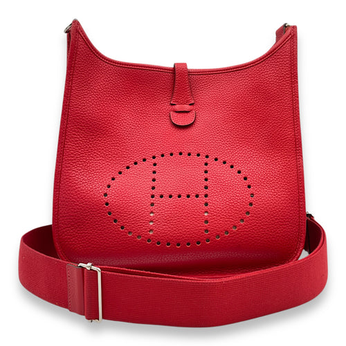 Evelyne III PM Rouge Casaque in Clemence, Palladium hardware