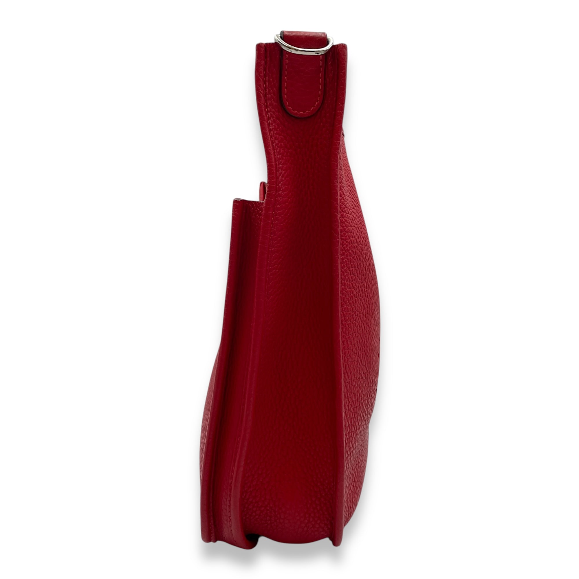 Evelyne III PM Rouge Casaque in Clemence, Palladium hardware