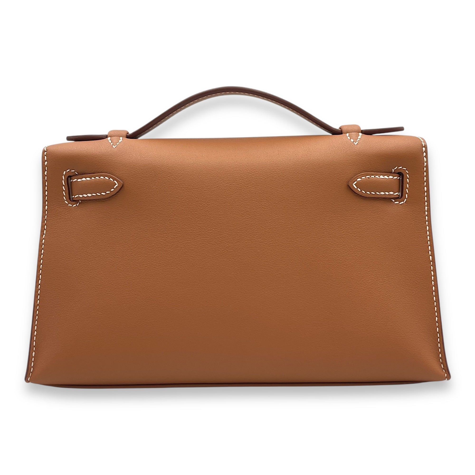 Kelly Pochette in Gold in Swift, Gold hardware
