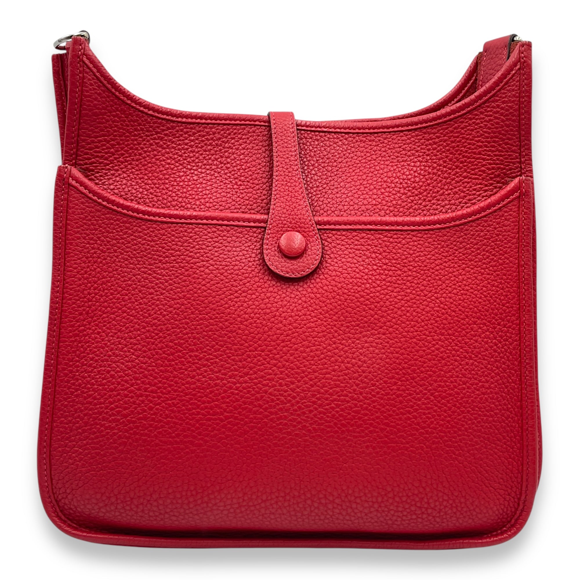 Evelyne III PM Rouge Casaque in Clemence, Palladium hardware