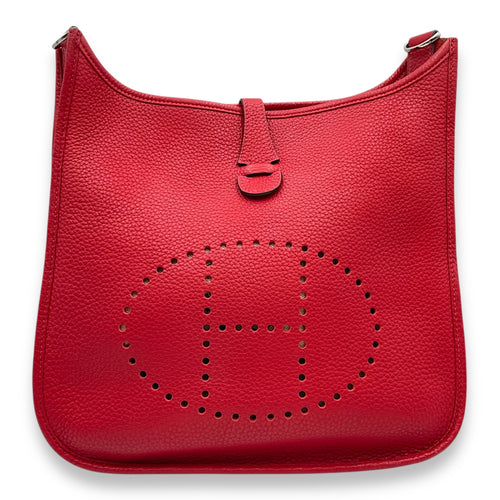Evelyne III PM Rouge Casaque in Clemence, Palladium hardware