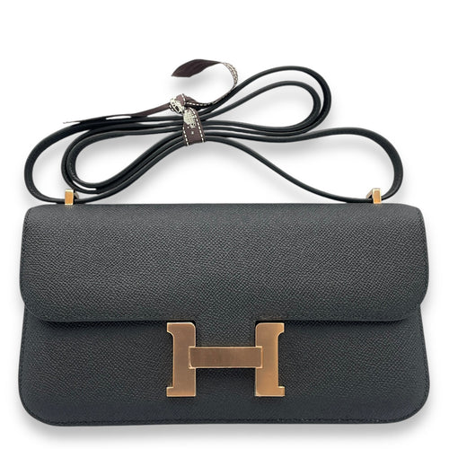 Constance Elan Black in Epsom Rose Gold hardware