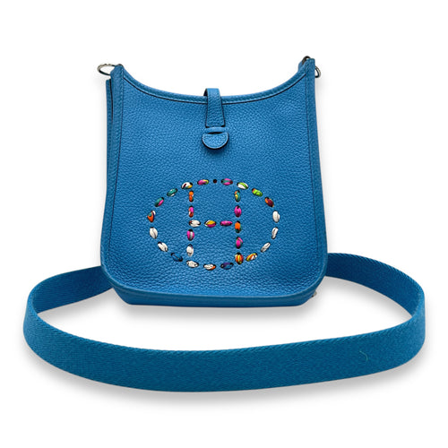Evelyne Mini Blue Zanzibar in Clemence, Palladium hardware