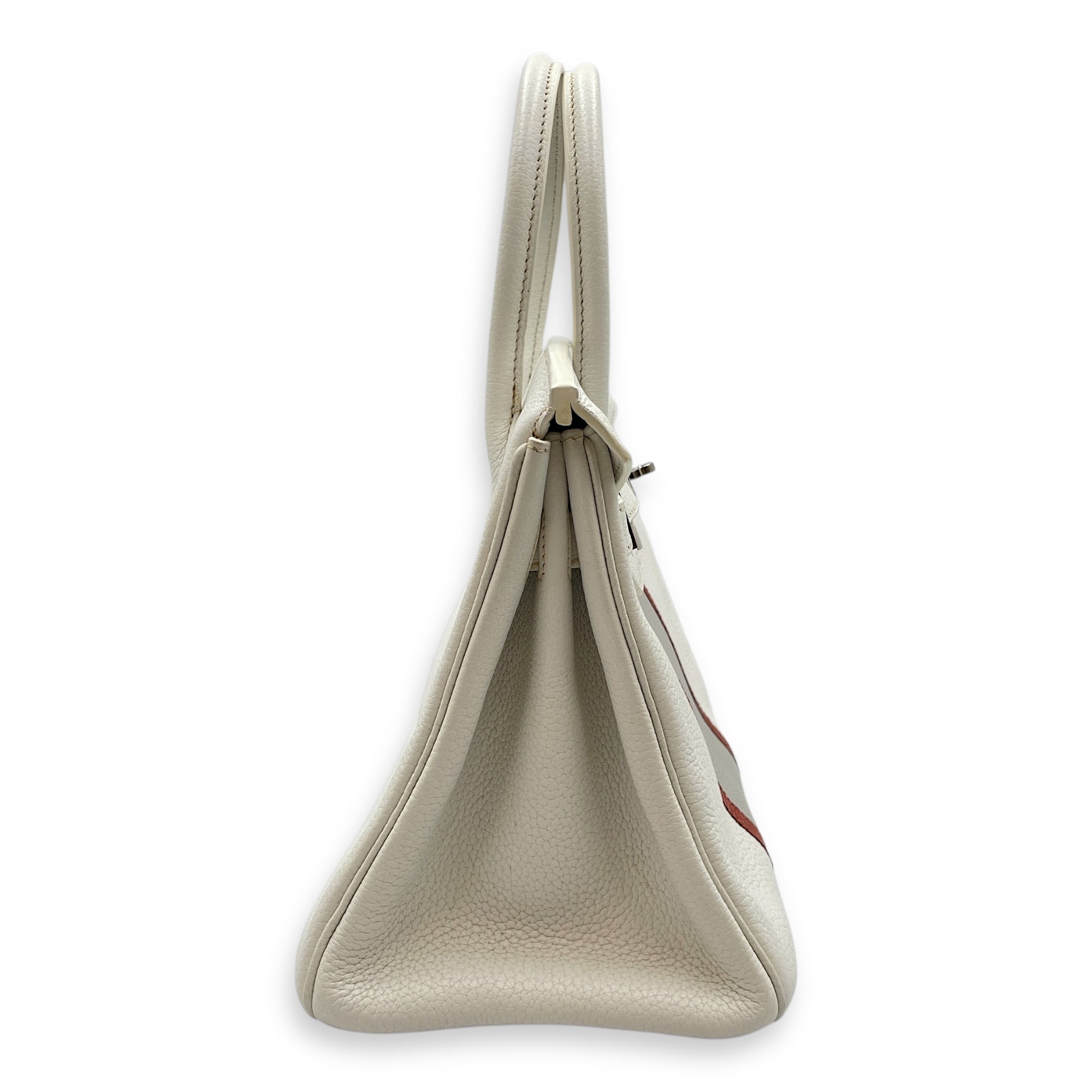 Club Birkin 30 Blanc in Clemence/Lizard, Palladium hardware
