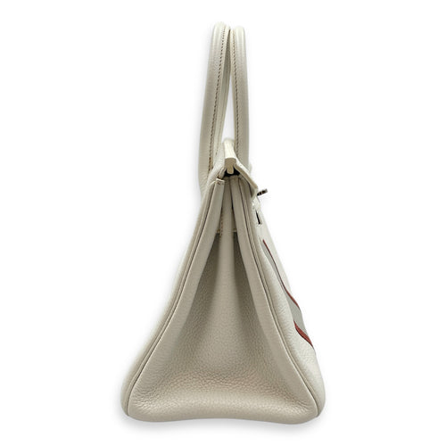 Club Birkin 30 Blanc in Clemence/Lizard, Palladium hardware