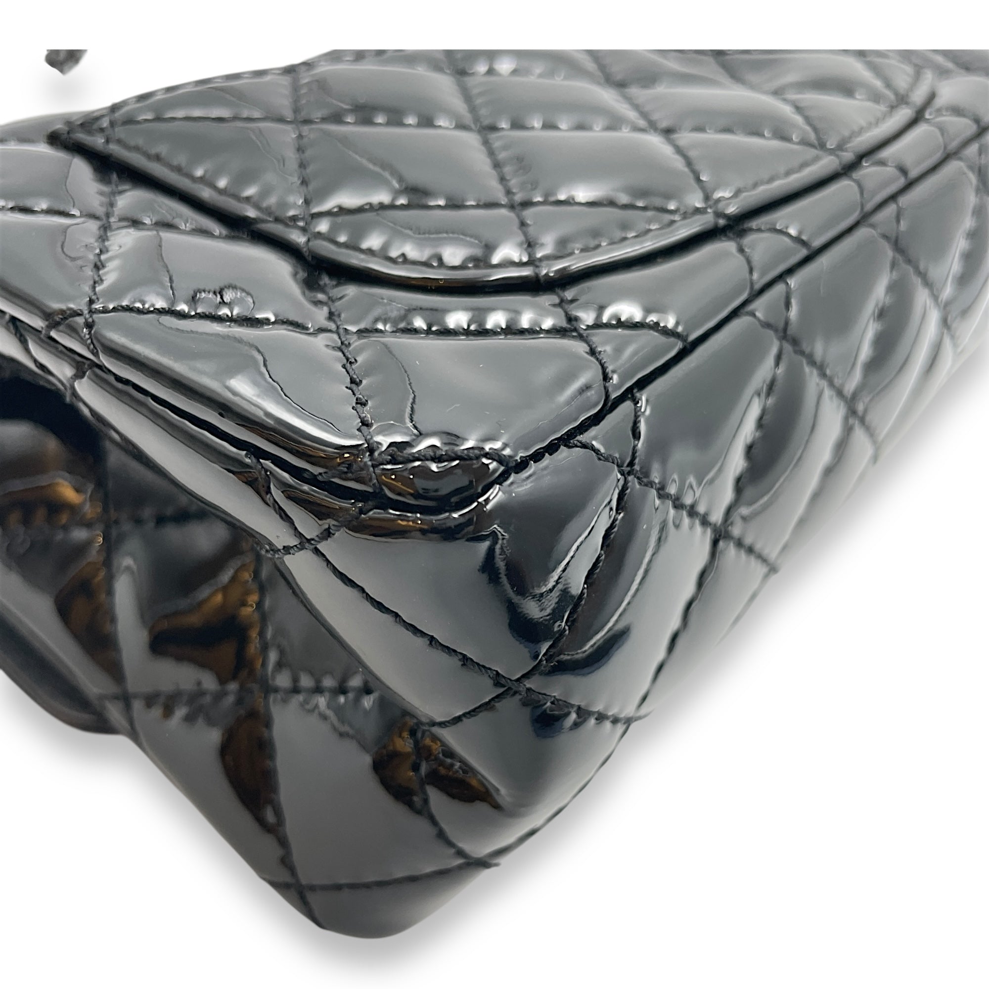 Reissue Mini Black Flap Bag in Patent Leather, So Black hardware