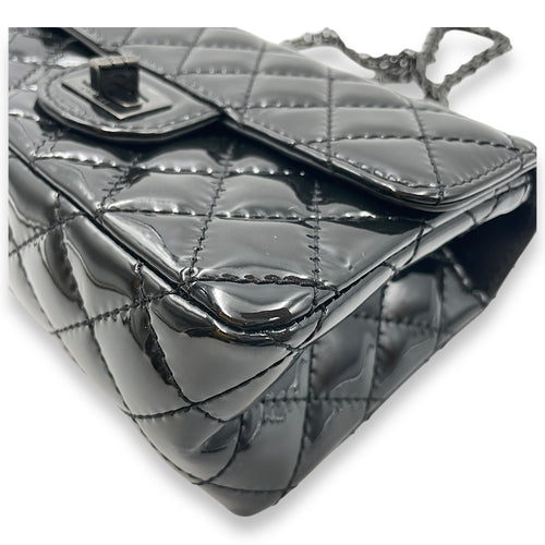 Reissue Mini Black Flap Bag in Patent Leather, So Black hardware