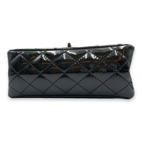 Reissue Mini Black Flap Bag in Patent Leather, So Black hardware