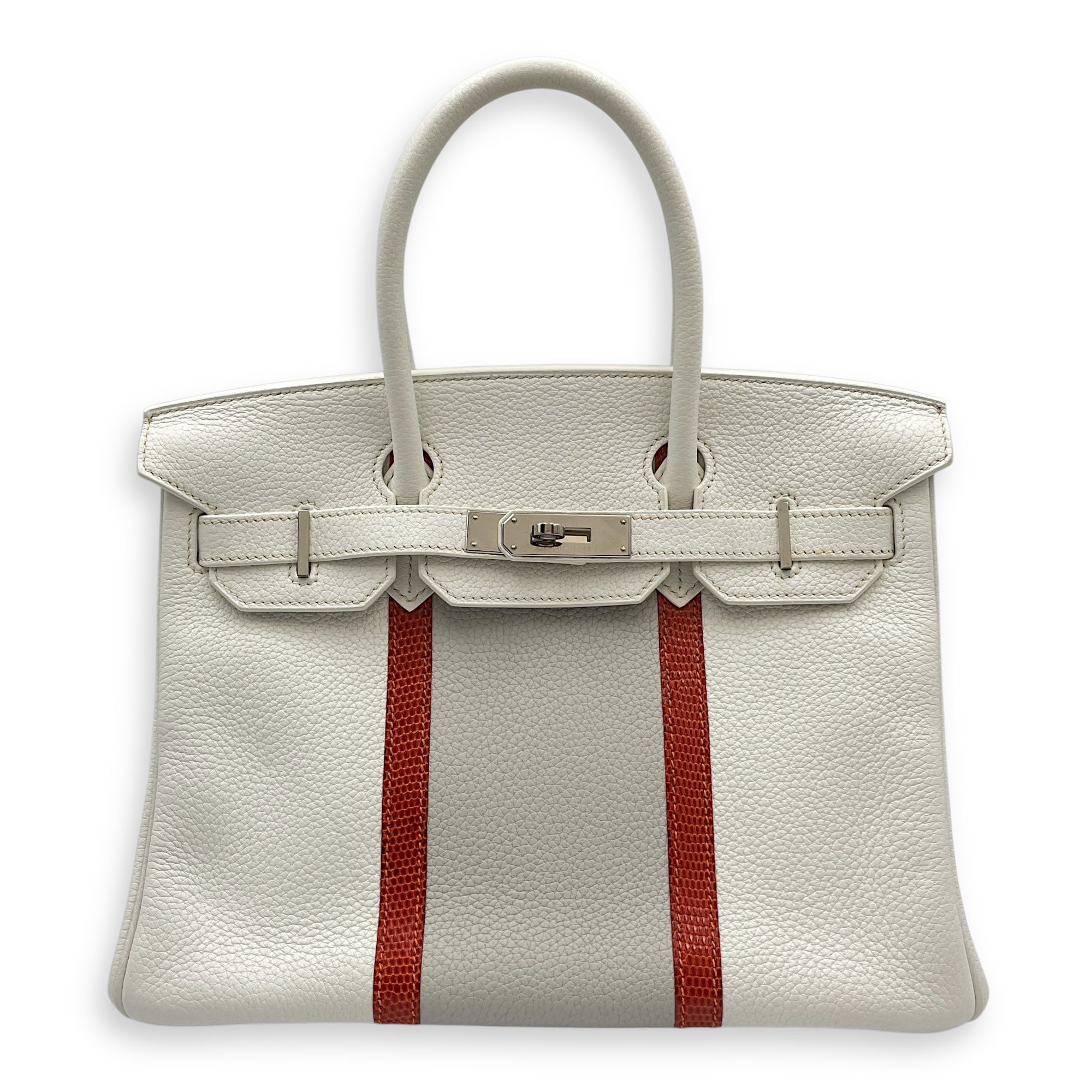 Club Birkin 30 Blanc in Clemence/Lizard, Palladium hardware
