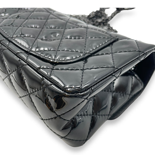 Reissue Mini Black Flap Bag in Patent Leather, So Black hardware