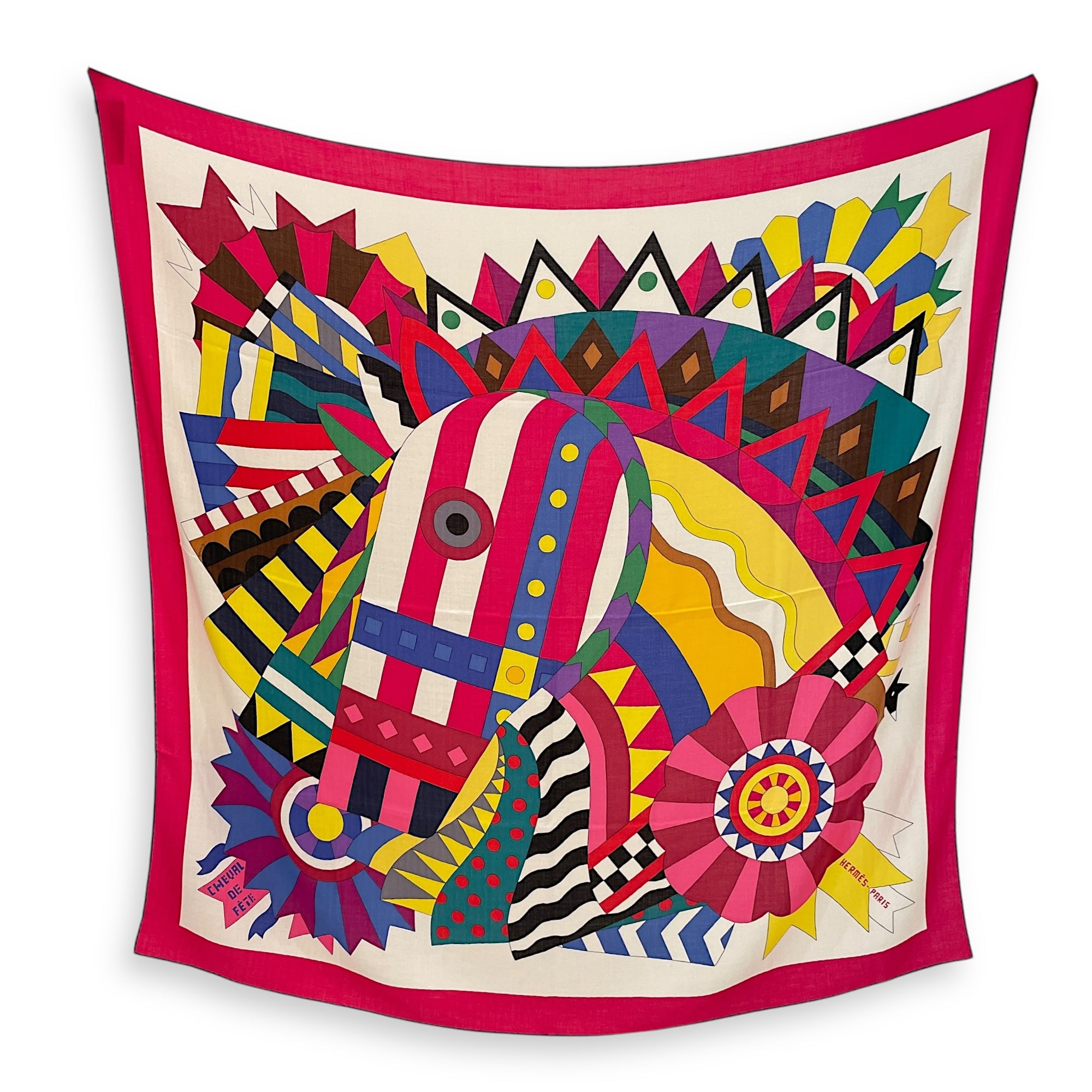 Cheval de Fete 140 Rose/Vert/Rouge Shawl