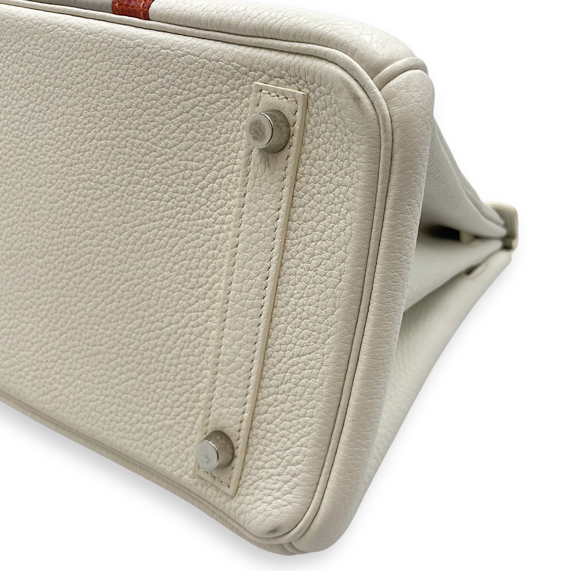Club Birkin 30 Blanc in Clemence/Lizard, Palladium hardware