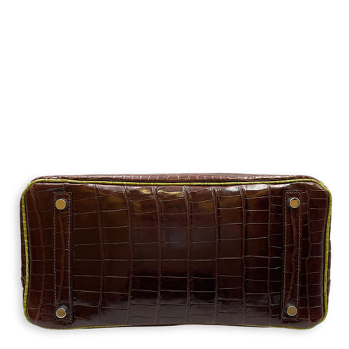 Birkin 30 Cocoan/Vert Anis in Shiny Niloticus Palladium hardware