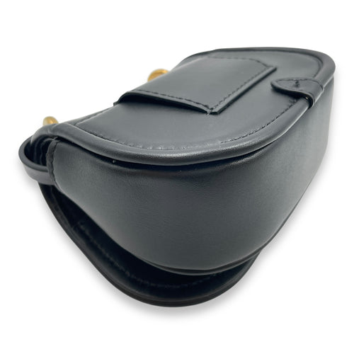 C'mon Nano Black Belt Bag in Calfskin, Gold hardware