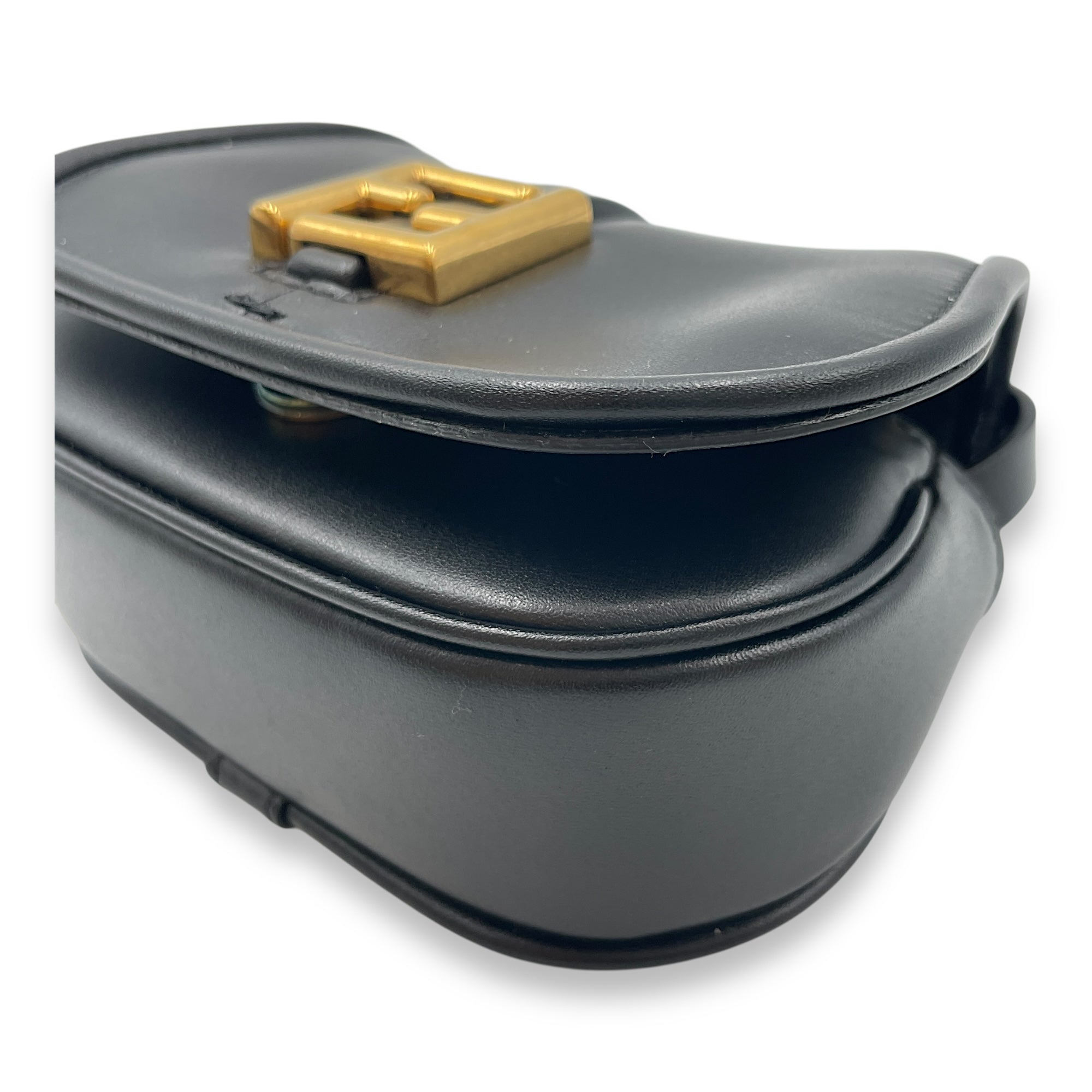 C'mon Nano Black Belt Bag in Calfskin, Gold hardware